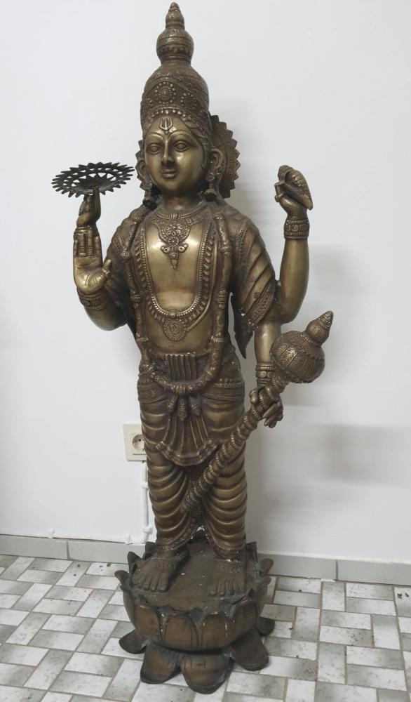 Bronze-Figur, Gottheit Vishnu  - Indien - Anfang 20. Jahrhundert