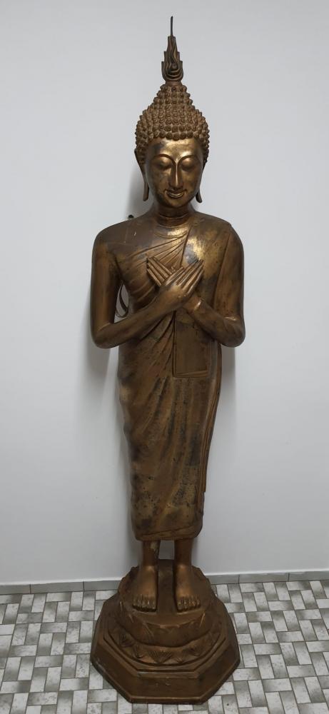Buddha-Figur, (190cm) Bronze  - Thailand - Mitte 20. Jahrhundert