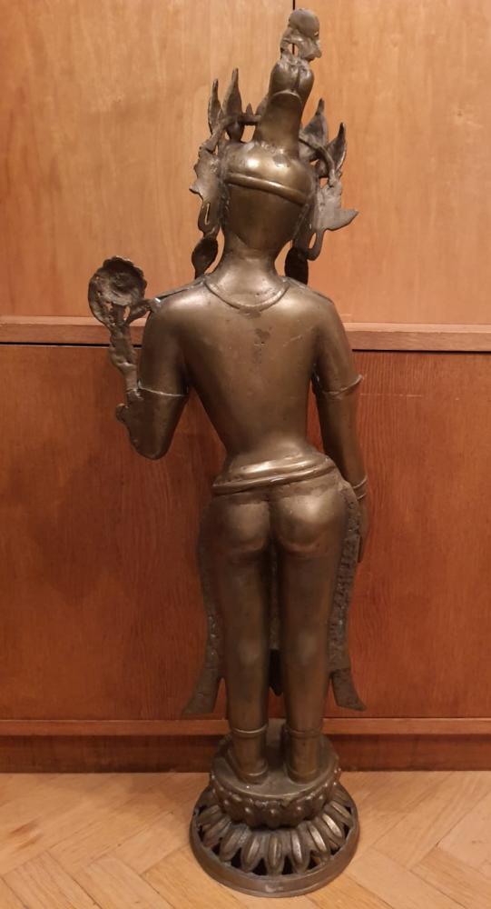 Bronze-Figur, Weiße Tara  - Indien - 1. Hälfte 20. Jahrhundert